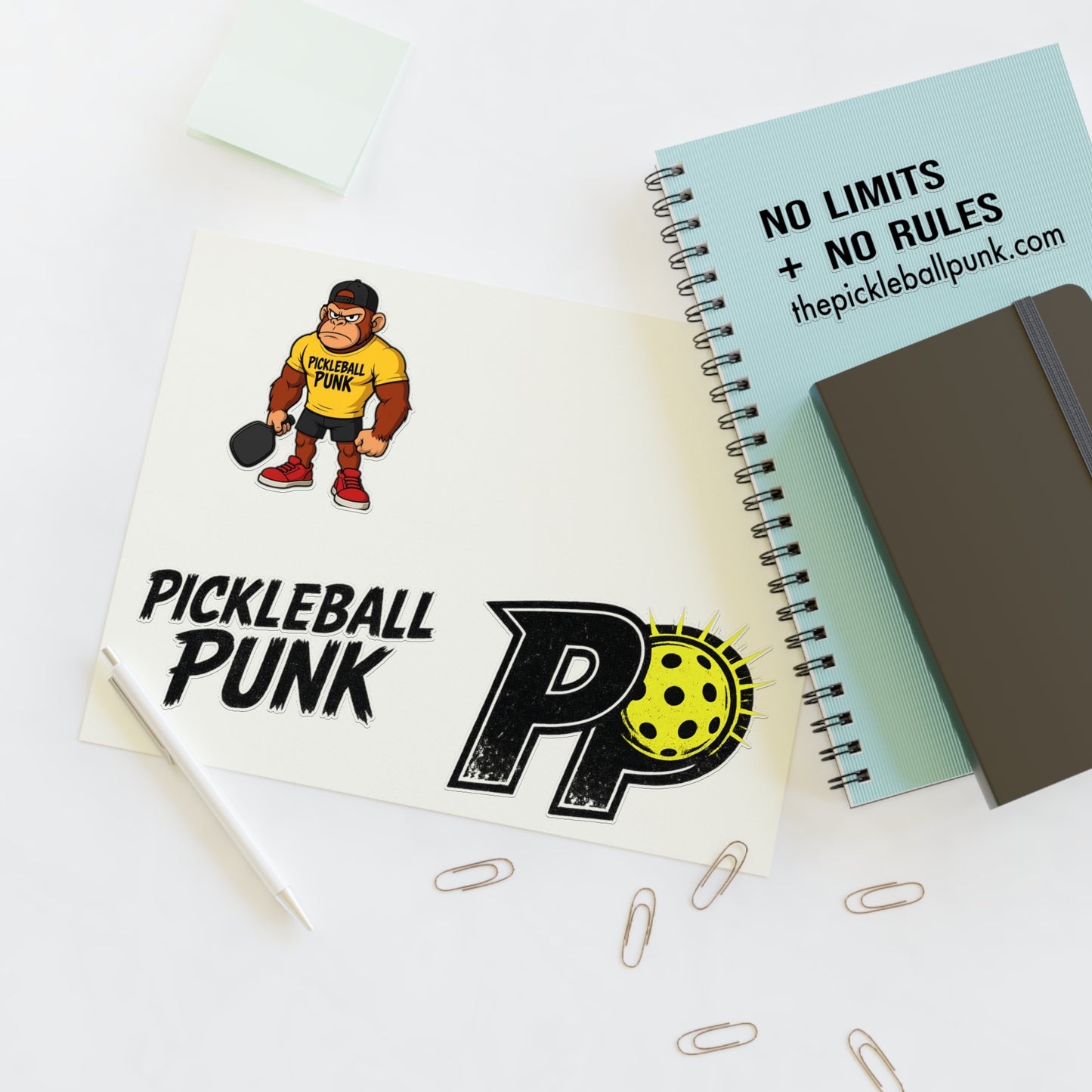 Pickleball Punk Sticker Sheet β Cranky Edition (4-Pack Vinyl Kiss Cut)
