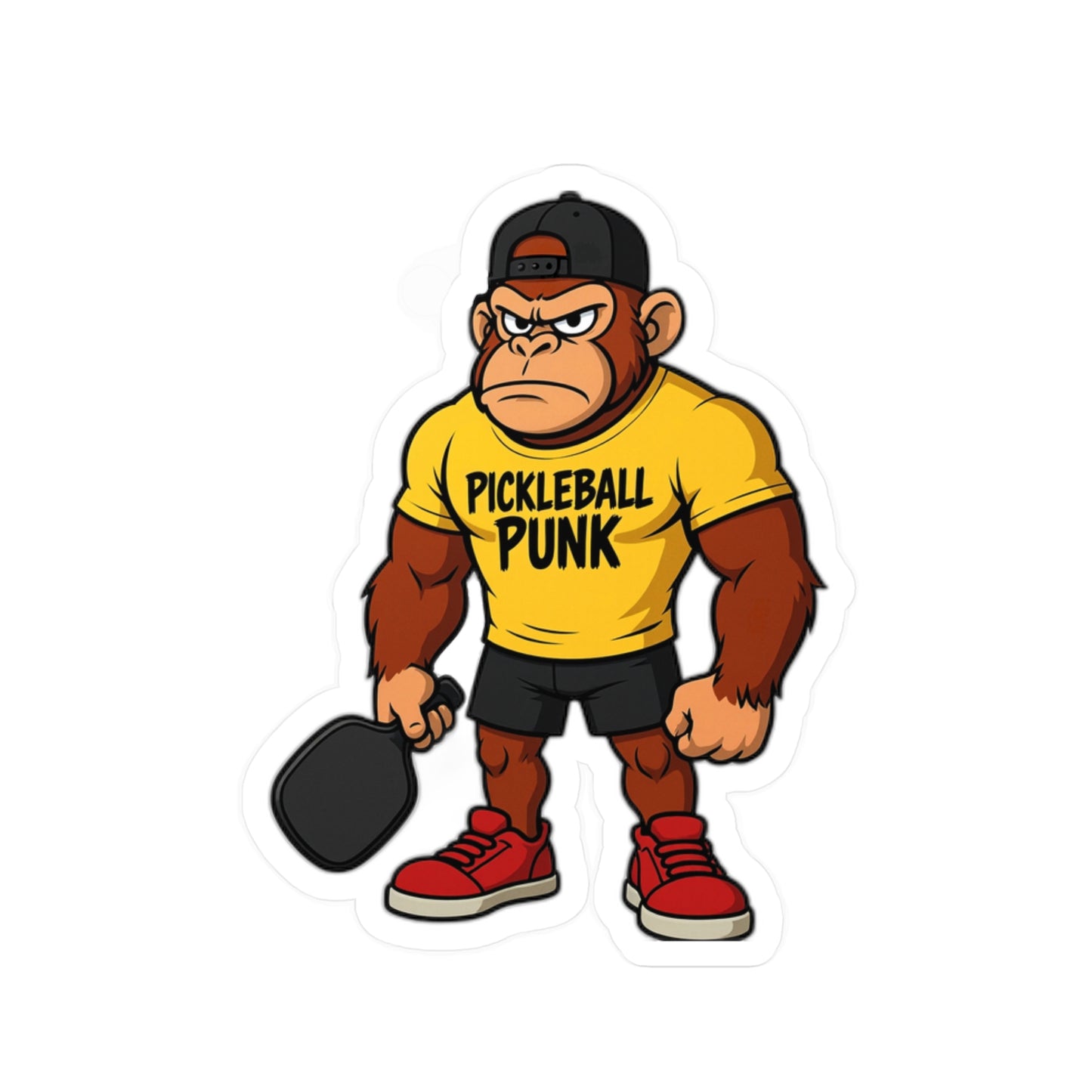 Cranky Ape Vinyl Sticker – Pickleball Punk Edition